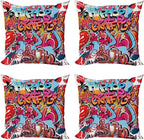 Ambesonne Graphic Throw Pillow Cushion Case Pack of 4, Hip Hop Street Culture by Ambesonne