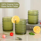 ZMOWIPDL Vintage Glassware Drinking Glasses Set of 6, 12 oz Hobnail Glass Cups - Image 3