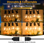 100ft Outdoor String Lights Waterproof/Connectable/Dimmable - Image 4