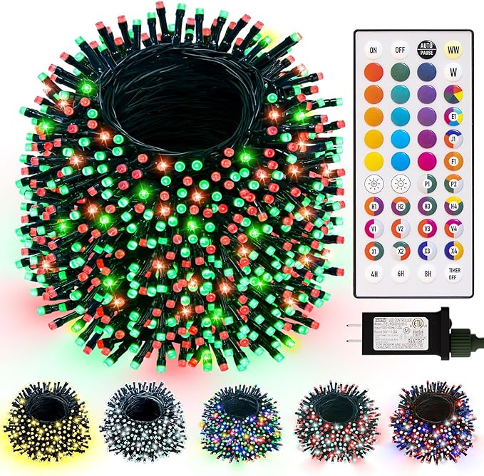 LitHome 164FT 500 LED Color Changing Christmas String Lights Outdoor, 35 Colors by LitHome
