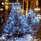 JMEXSUSS 300 LED Christmas Lights Clear Wire, 8 Modes White Christmas String - Image 2