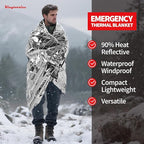 Emergency Thermal Blanket, Mylar Space Blanket Survival Kit - Image 3