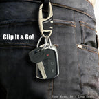Keychain with Carabiner Clip, 4 Heavy Duty Key Rings and D Ring - Image 3