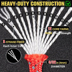 Reflective Paracord Rope 750 lb - 1000ft 5/32" Parachute Cord 4MM 12-Strand - Image 3