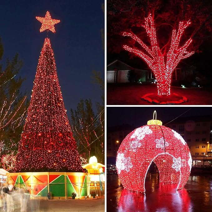 Solar Christmas String Lights Outdoor Waterproof 2PK 500LED 180FT Twinkle Lights - Image 6