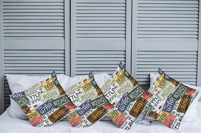 Ambesonne Vintage Decorative Throw Pillow Case Pack of 4, Original Retro Style - Image 2