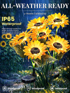 GIGALUMI Solar Garden Lights Artificial Sunflowers, LED Garden Decor Carefree - Image 2