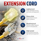 3ft Outdoor/Indoor Extension Cord 12/3 Gauge Extra Heavy Duty 3 Prong SJTW - Image 2