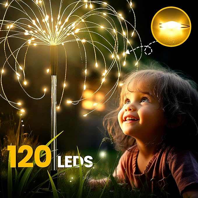 GIGALUMI Garden Decor Outdoor Lights 120LED 6Pack, Solar Garden Lights Outside - Image 6