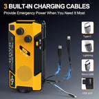 Hand Crank Emergency Radio 7400mWh Solar Hand Crank Radio Built in 3 Charging - Image 2
