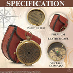 Handmade Brass Antique Compass - Image 7