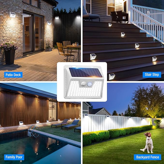 Peasur Solar Lights Outdoor Waterproof, 3 Lighting Modes Motion Sensor Ultra - Image 6