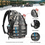 Piscifun Fishing Backpack with Rod Holder, Lightweight Sling Bag Storge Gear - Image 4