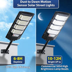 Yusist 4 Pack Solar Street Lights Outdoor Waterproof, 6500K LED Motion Sensor - Image 3