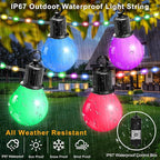 Smart Outdoor String Lights 65.6Ft, RGB IC Color Changing LED Patio Light IP67 - Image 5