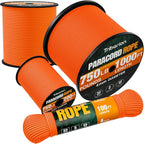 Paracord Rope 750 lb - 500ft 5/32" Parachute Cord 4MM 12-Strand para Cord - by Triberion