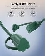 DEWENWILS Christmas Outdoor Extension Cord 1 to 3 Splitter, Total 12FT - Image 9