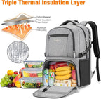 Insulated Lunch Backpack Fit 17" Laptop, Work Backpack - Image 3