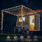 Solar Rope Lights, 2 Pack Total 66ft 200LED Solar String Lights, 8 Modes - Image 2