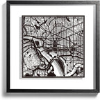 Washington D.C. Cut Map framed by O3 Design Studio, 18x18 inches, paper cutting by O3DESIGNSTUDIO