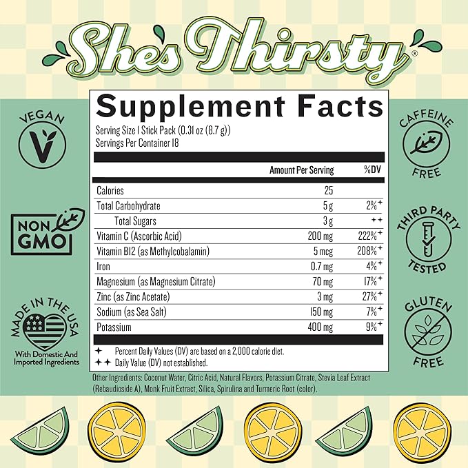 Legendairy Milk She's Thirsty Lemon Lime, No Sugar Added Electrolytes Powder - Image 2