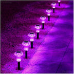 Priddop Solar Lights Outdoor Pathway Waterproof 8 Pack Purple LED Acrylic - Image 8