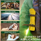 TECEUM Rope – 90 Feet x 1/4 Inch – Yellow – Strong All-Purpose Utility Rope – - Image 5