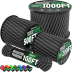 Reflective Paracord Rope 750 lb - 100ft 5/32" Parachute Cord 4MM 12-Strand para by Triberion