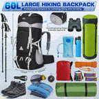 IGOLUMON 60L Hiking Backpack Waterproof Camping Backpack - Image 2