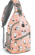 ZOMAKE Sling Bag, Penguin Pink, 5 Separate Compartments, Anti-Theft, Adjustable by ZOMAKE