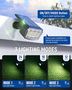 AUDERWIN Solar Spot Lights Outdoor 63 LED 3 Lighting, Waterproof IP65 Modes - Image 2
