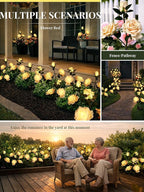GIGALUMI Solar Lights Outdoor for Garden Decor, 3 Pack Solar Flower Lights - Image 6