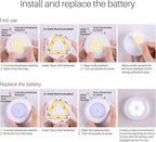 STAR-SPANGLED 6 Pack 2.8” Motion Sensor Lights Indoor AAA Battery Operated - Image 5