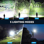 Kmivo Flashlight Rechargeable LED High Lumens, 000 Lumens Super Bright Flash - Image 6