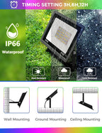 L LOHAS LED RGB LED Flood Light Outdoor, 25W DIY Color Changing Party Lights - Image 4