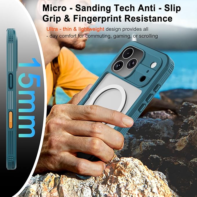iPhone 17 Pro Case, Magnetic Waterproof IP68 Underwater Protection, Military - Image 7