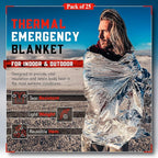 Mart Cobra Emergency Blanket 25-Pack Space Mylar Blankets Survival Gear and - Image 2