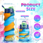 8 Pcs Collapsible Water Bottles Silicone Travel 16 oz Reusable Leakproof - Image 3
