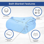 Linteum Textile 100% Cotton Hospital Patient Bath Blanket, Bed Bath Sheet - Image 3