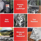 9 Pack Emergency Blankets, Outdoor Survival Emergency Insulated Gear, Mylar - Image 7