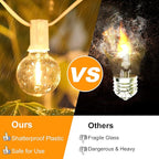 100ft Outdoor G40 LED Globe String Lights Dimmable Shatterproof Waterproof - Image 2