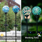 VCUTEKA Solar Lights Outdoor Decorative, Mosaic Solar Garden Light Waterpoof - Image 3