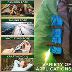 TECEUM Rope – 90 Feet x 1/4 Inch – Sky Blue – Strong All-Purpose Utility Rope – - Image 5