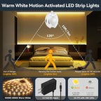 Under Bed Lights Dual Motion Sensor Light Indoor, 19.69Ft Warm White Motion - Image 3