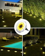 Biling Solar Ground Lights Outdoor 8 Packs, Flat Bright 12 LEDs Solar Lights - Image 7