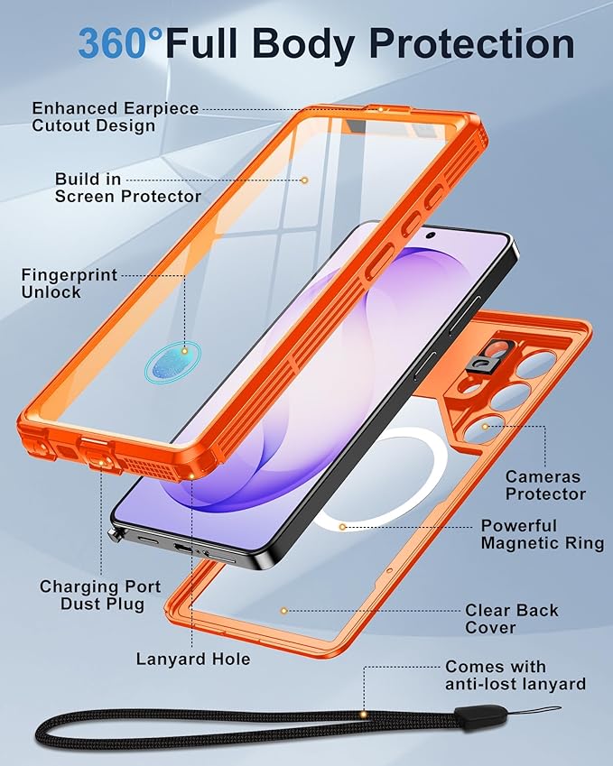 for Samsung Galaxy S26 Ultra Waterproof Case, Magnetic Heavy Duty Military - Image 5
