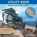 TECEUM Cotton Rope 3/16” – 50 FT – Strong All-Purpose Braided Rope – Natural - Image 6