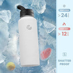 COKTIK 32oz Sports Water Bottle, Stainless Steel Water Bottle - Image 4