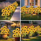 Sunflower Solar Lights Outdoor Decor, 6 Pack Solar Garden Decor Waterproof - Image 6