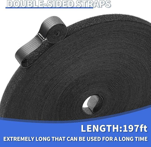 1In x 50Ft Reusable Cable Ties Hook and Loop Roll | Tie Down Straps, Nylon - Image 2
